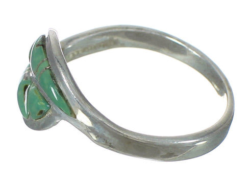 Sterling Silver Turquoise Inlay Southwestern Ring Size 8-1/4 WX63089